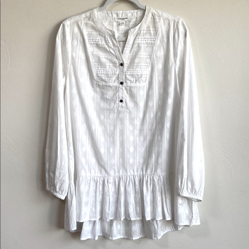 Beachlunchlounge While Buttoned 100% Breathable Cotton Tunic Top Oversized S